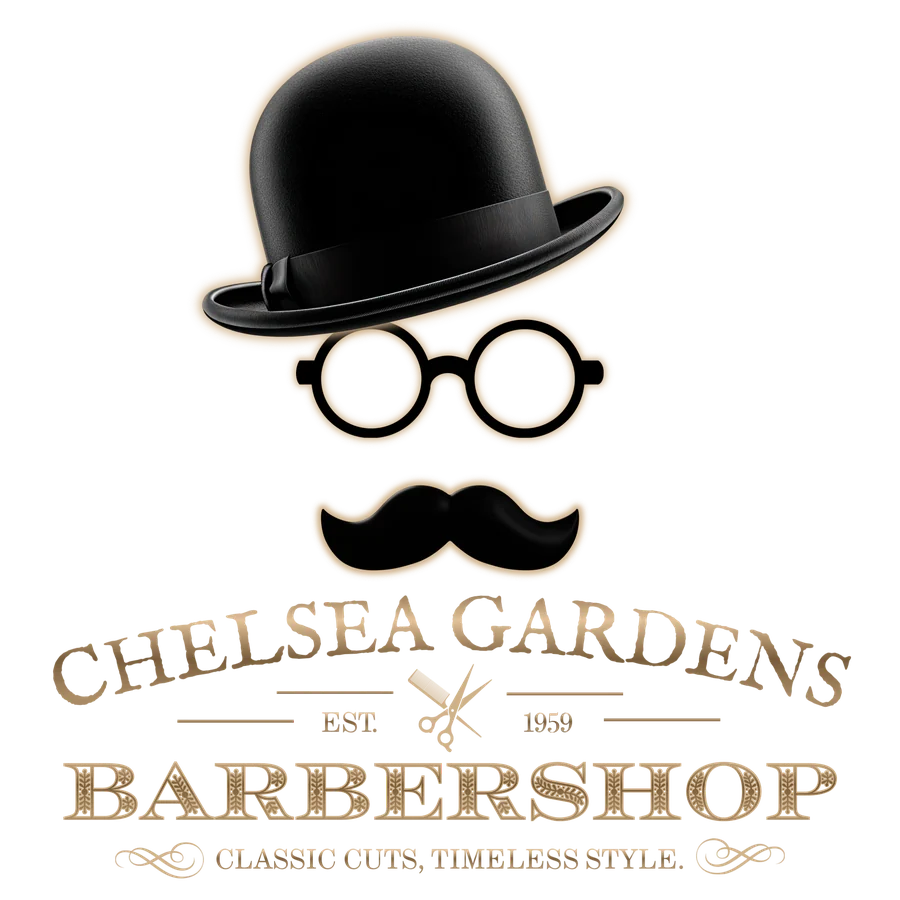 Chelsea Gardens Barbershop, est. 1959. Classic cuts, timeless style.